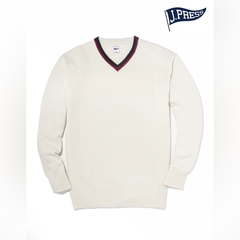 J.Press V-Neck Tipped Sweaters (2)